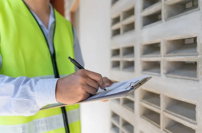 Licensed building inspector conducting a home inspection on an Australian residential property