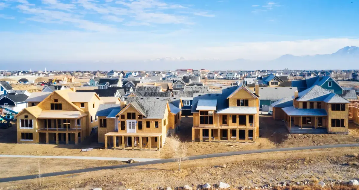 Houses following building construction stages in Australia