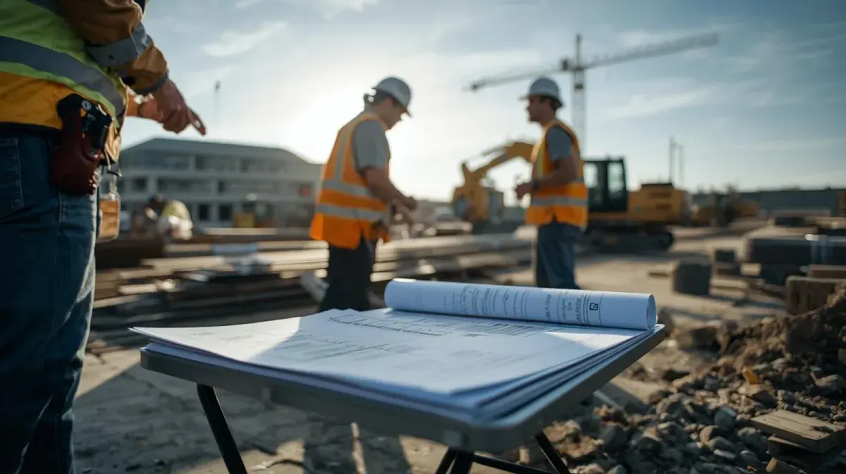 Building inspector monitoring construction project progress on an Australian residential site