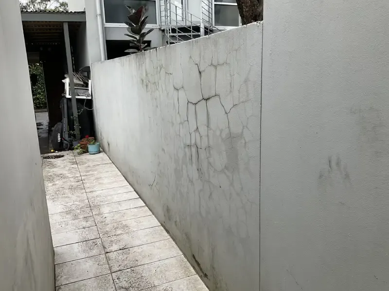 Wall cracks documented in a dilapidation report for an insurance claim