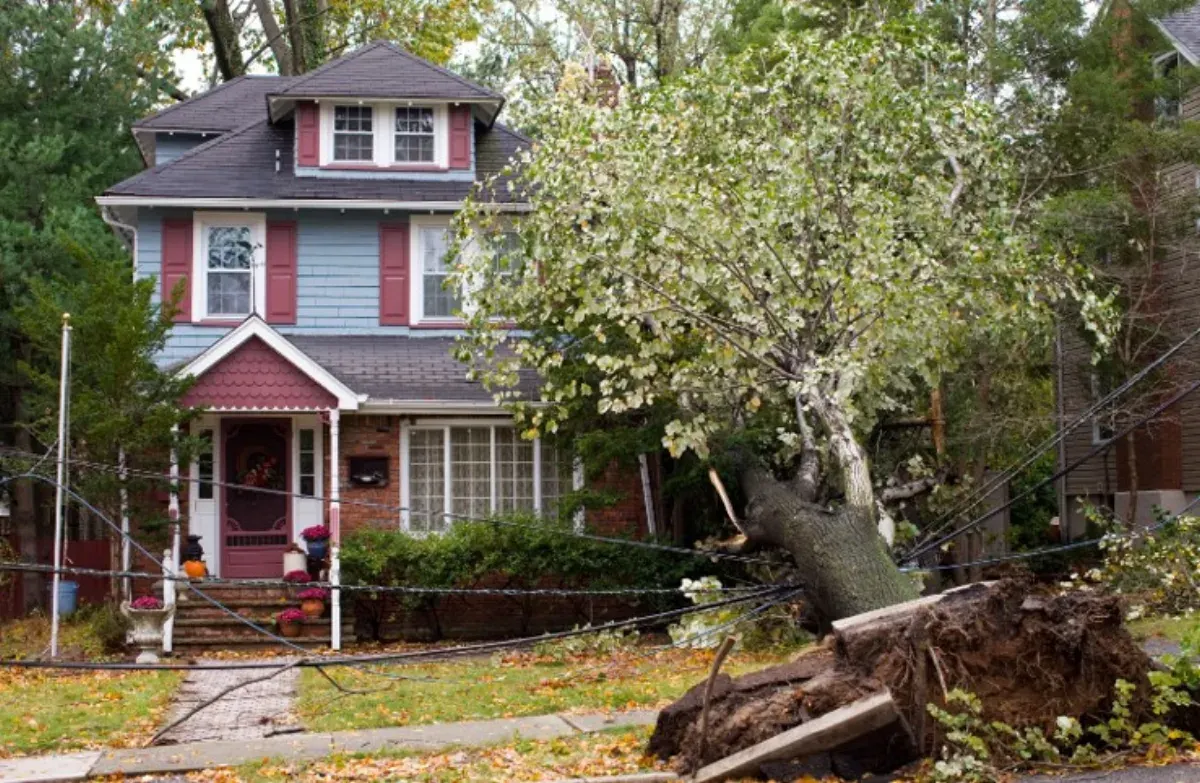 Property damage being assessed by insurance loss adjuster in Australia