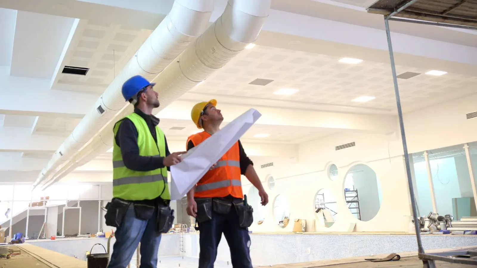 Inspector conducting quality assurance inspection on property