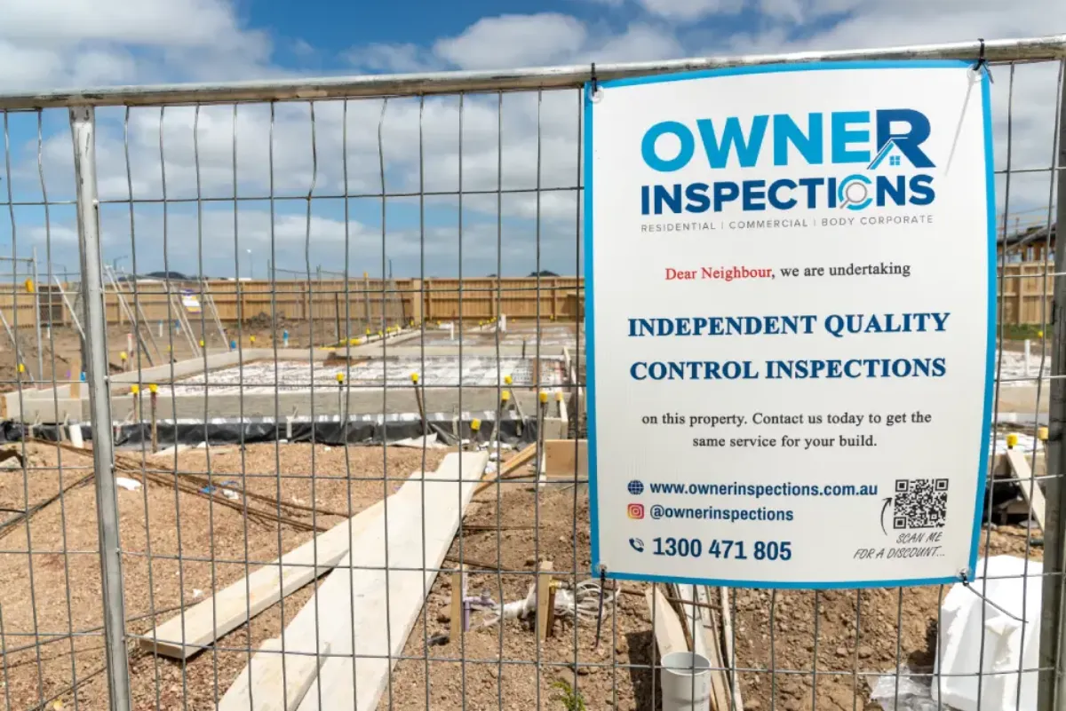 Private building inspector examining new house construction quality before settlement