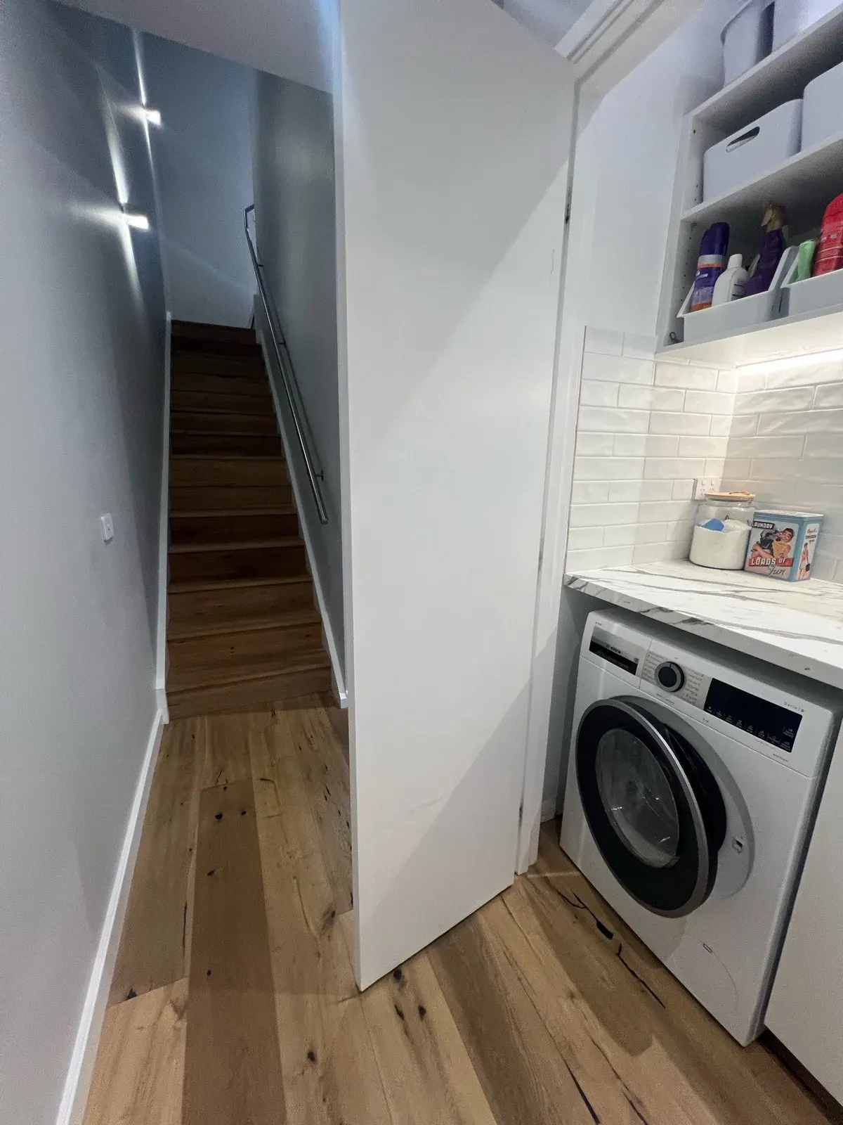 Rental laundry checked for hot and cold water connections