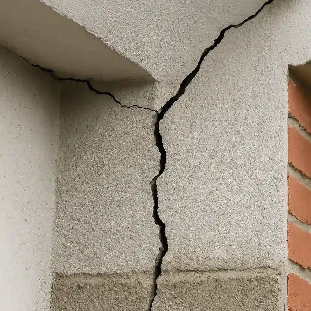 Cracks in foundations walls or ceilings indicating structural defects