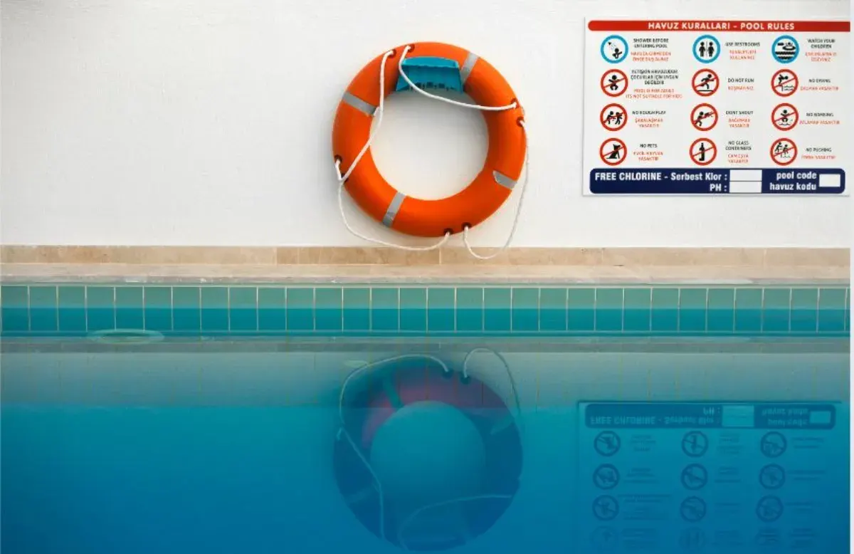 Swimming pool inspection in progress at a Brisbane residential property