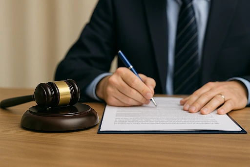 man writing for expert witness case